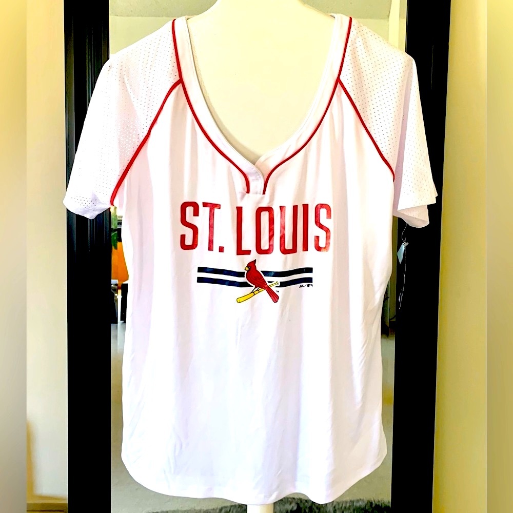 St. Louis Women's White Jersey Top - Picture 1 of 5